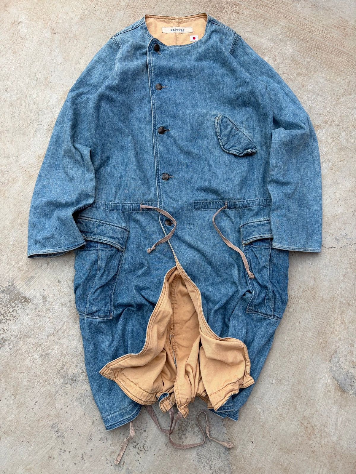Vintage 00s Kapital Kiro Hirata Asymmetric Denim Coat