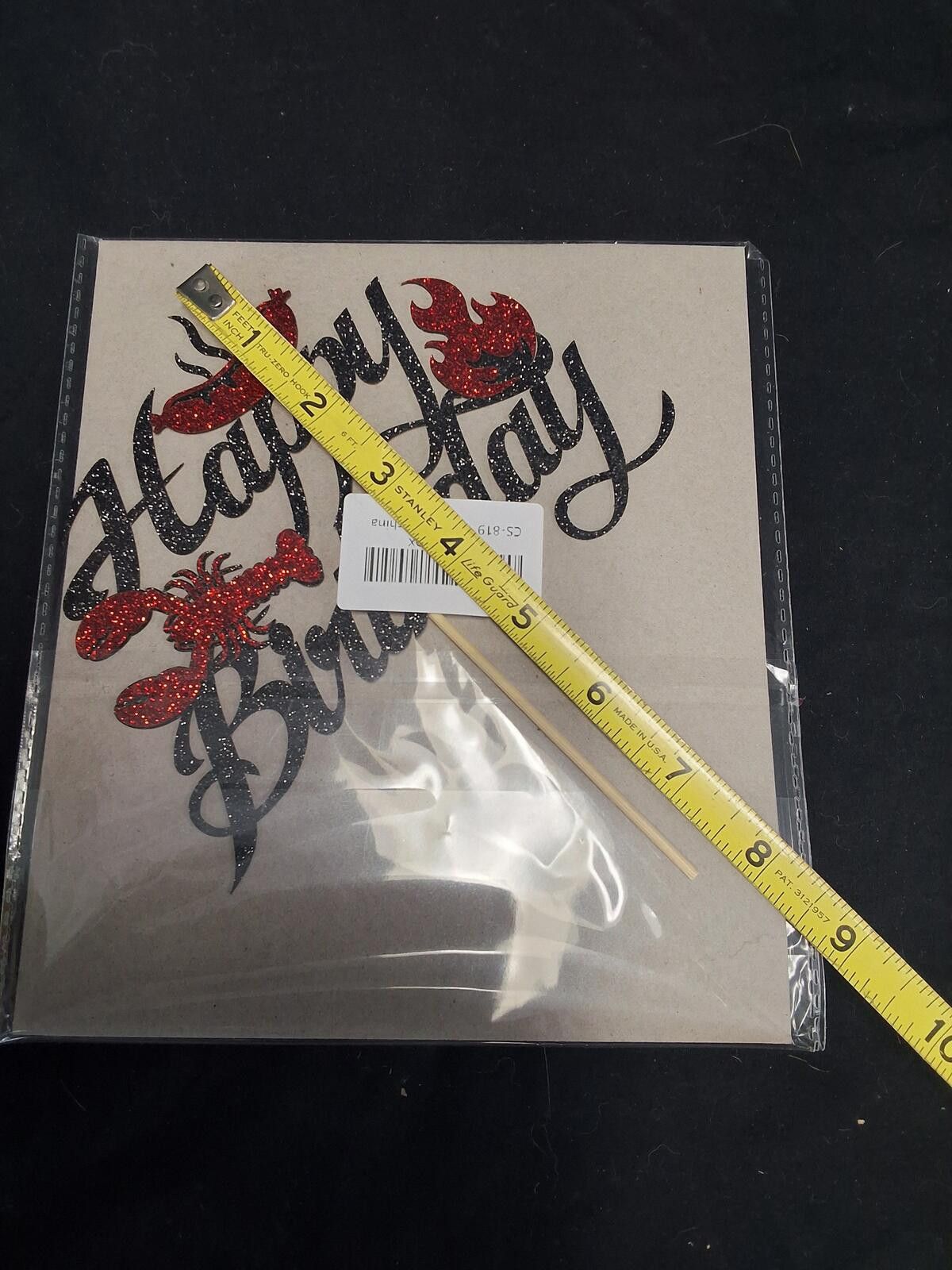 Genetic Manipulation Shinichiro Kuriya Fun Glittery Happy Birthday BBQ Cake Topper - Party Decor Size ONE SIZE - 2 Thumbnail