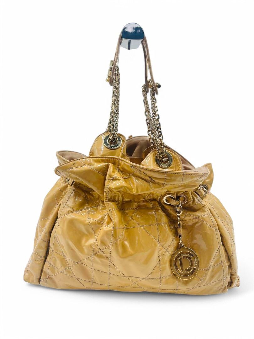 Dior Dior - Charm Cannage Tote Shoulder Bag Leather Gold Size ONE SIZE - 3 Thumbnail
