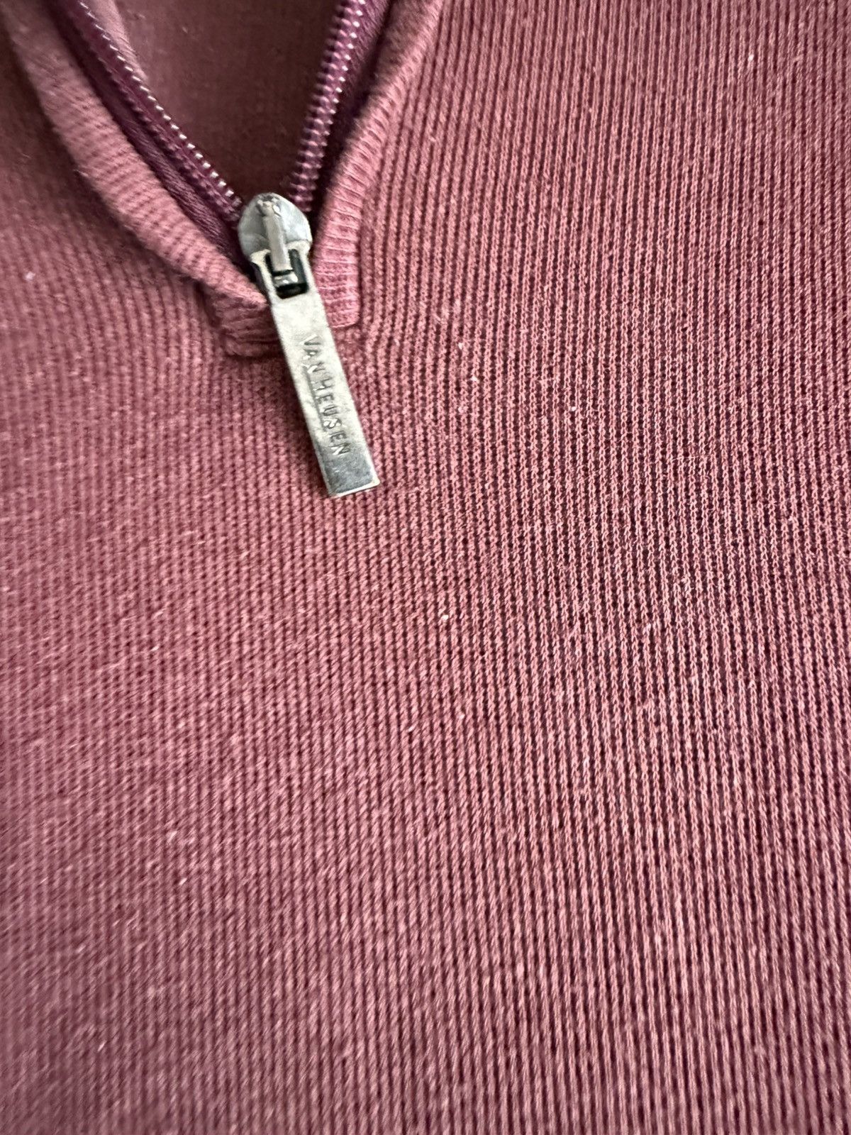 Van Heusen Burgundy Half Zip Size US L / EU 52-54 / 3 - 3 Thumbnail
