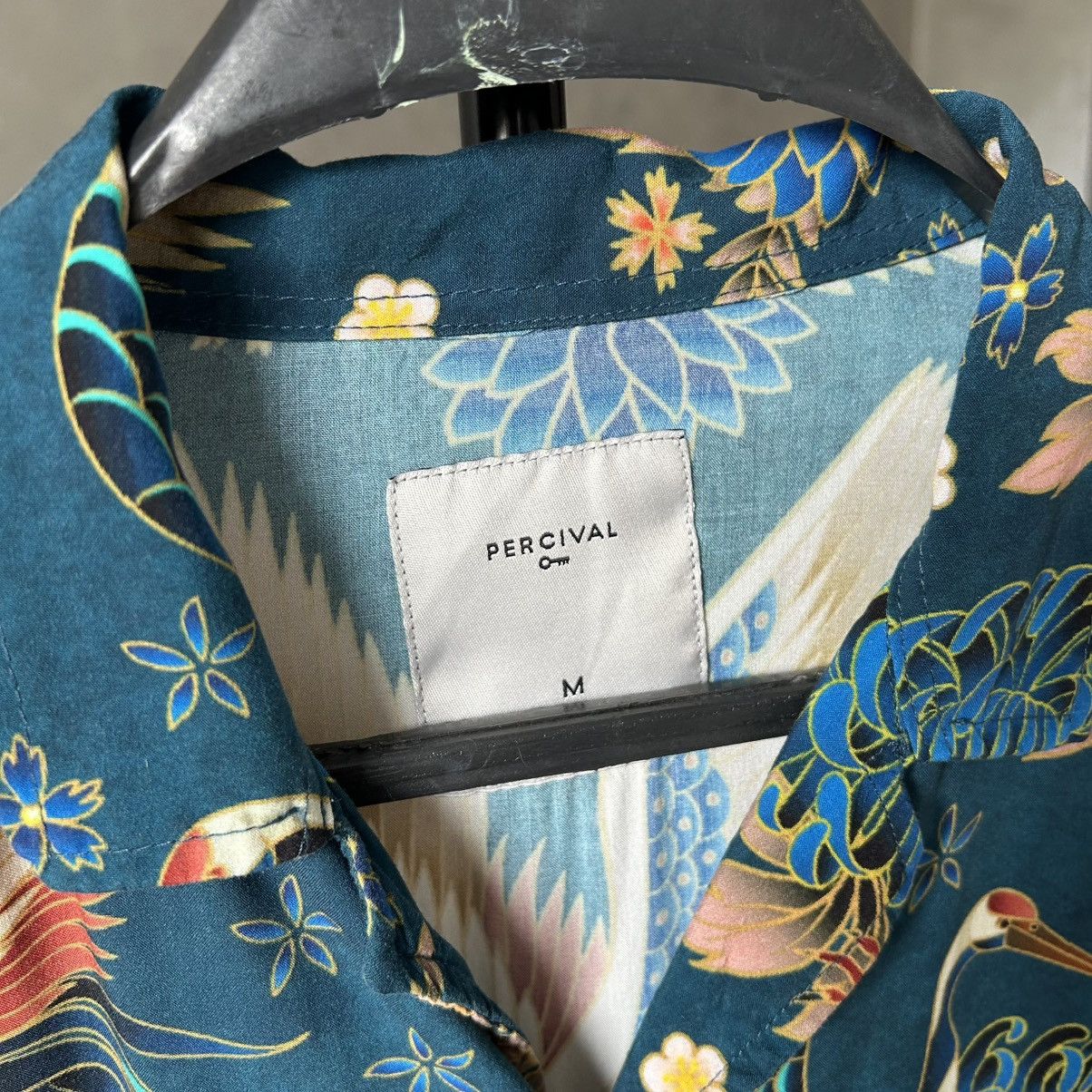 Percival Percival Bird Flowers Pattern Hawaiian Shirt M Size US M / EU 48-50 / 2 - 7 Thumbnail