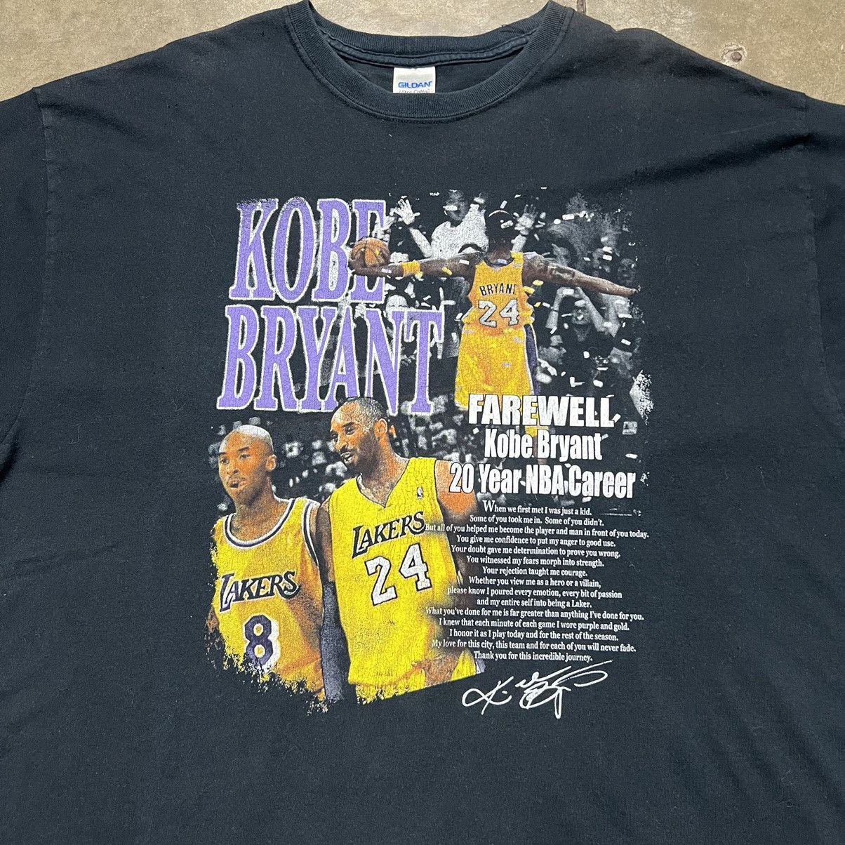 NBA × Vintage Vintage Kobe Bryant Farewell Retirement Lakers NBA T shirt Size US XXL / EU 58 / 5 - 3 Thumbnail