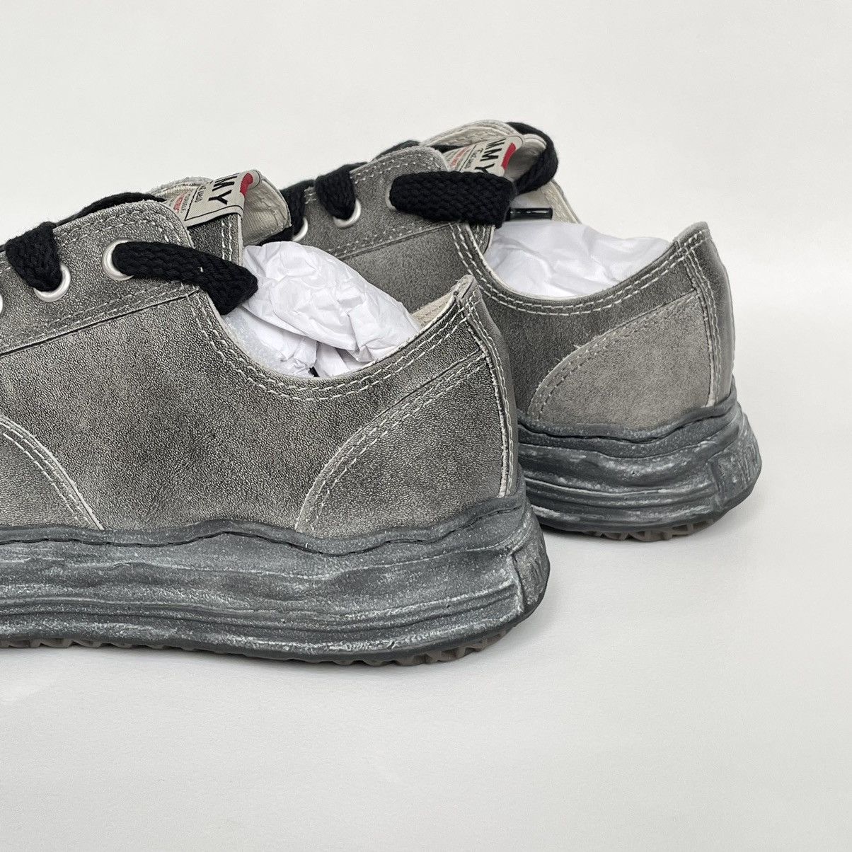 Maison MIHARA YASUHIRO Black Vintage Leather ‘Peterson’ Sneakers Size US 9 / EU 42 - 8 Thumbnail