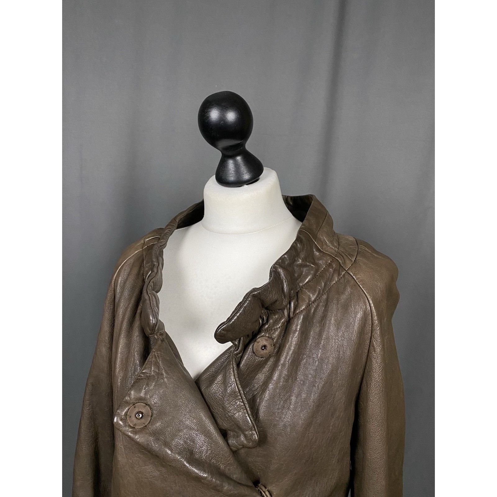 Marni MINT! Marni Women's Brown High Neck Leather Jacket Size 38 Size XS / US 0-2 / IT 36-38 - 11 Thumbnail