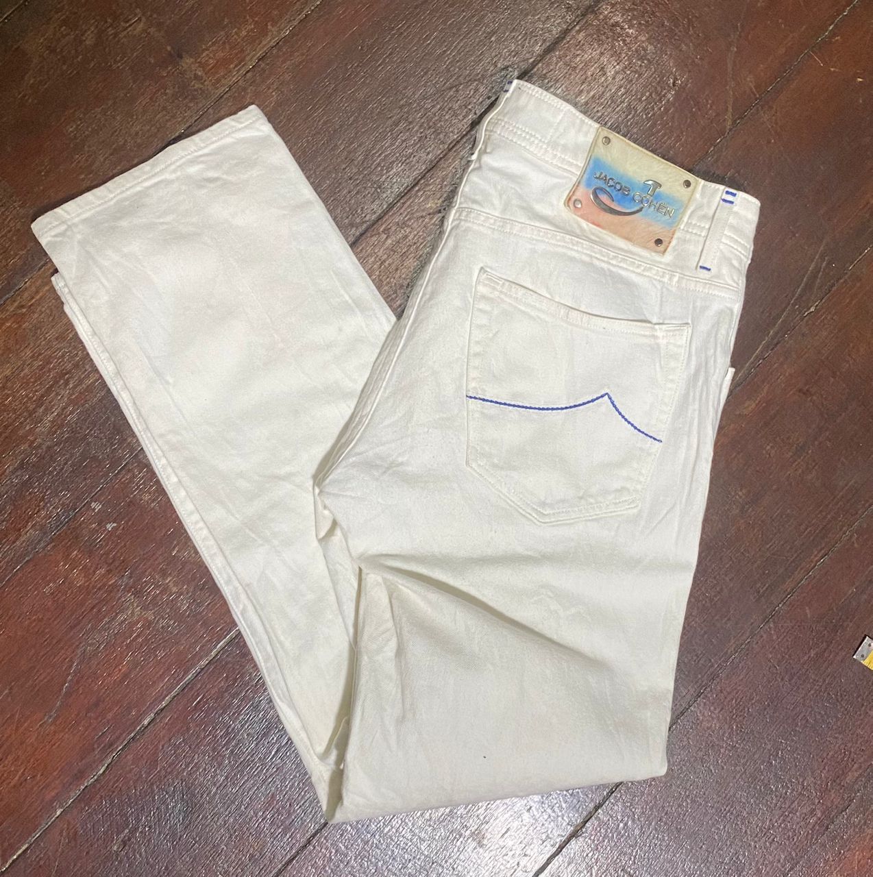 Designer × Jacob Cohen Unisex🔥Jacob cohen handmade white denim pants Size US 34 / EU 50 - 1 Thumbnail