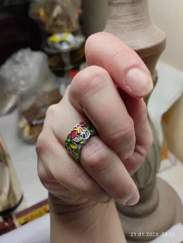 Japanese Brand × Vintage Handmade Enamel Craft Women's Rings Size ONE SIZE - 2 Thumbnail