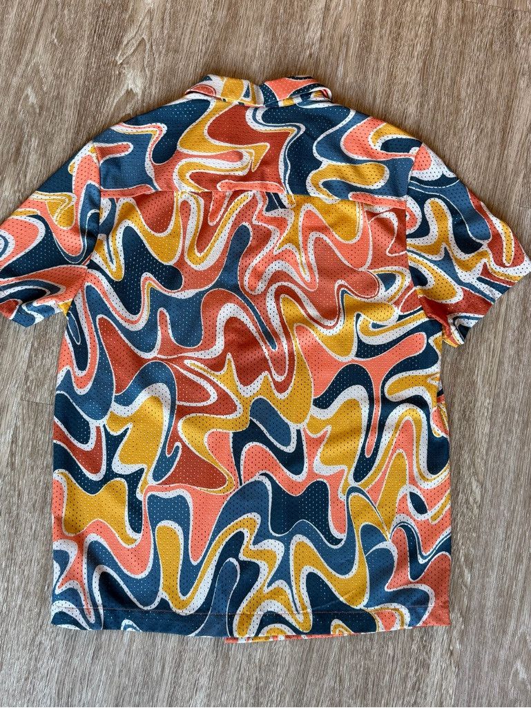 Topman Topman airtex swirl print shirt in orange and blue Size US S / EU 44-46 / 1 - 4 Thumbnail