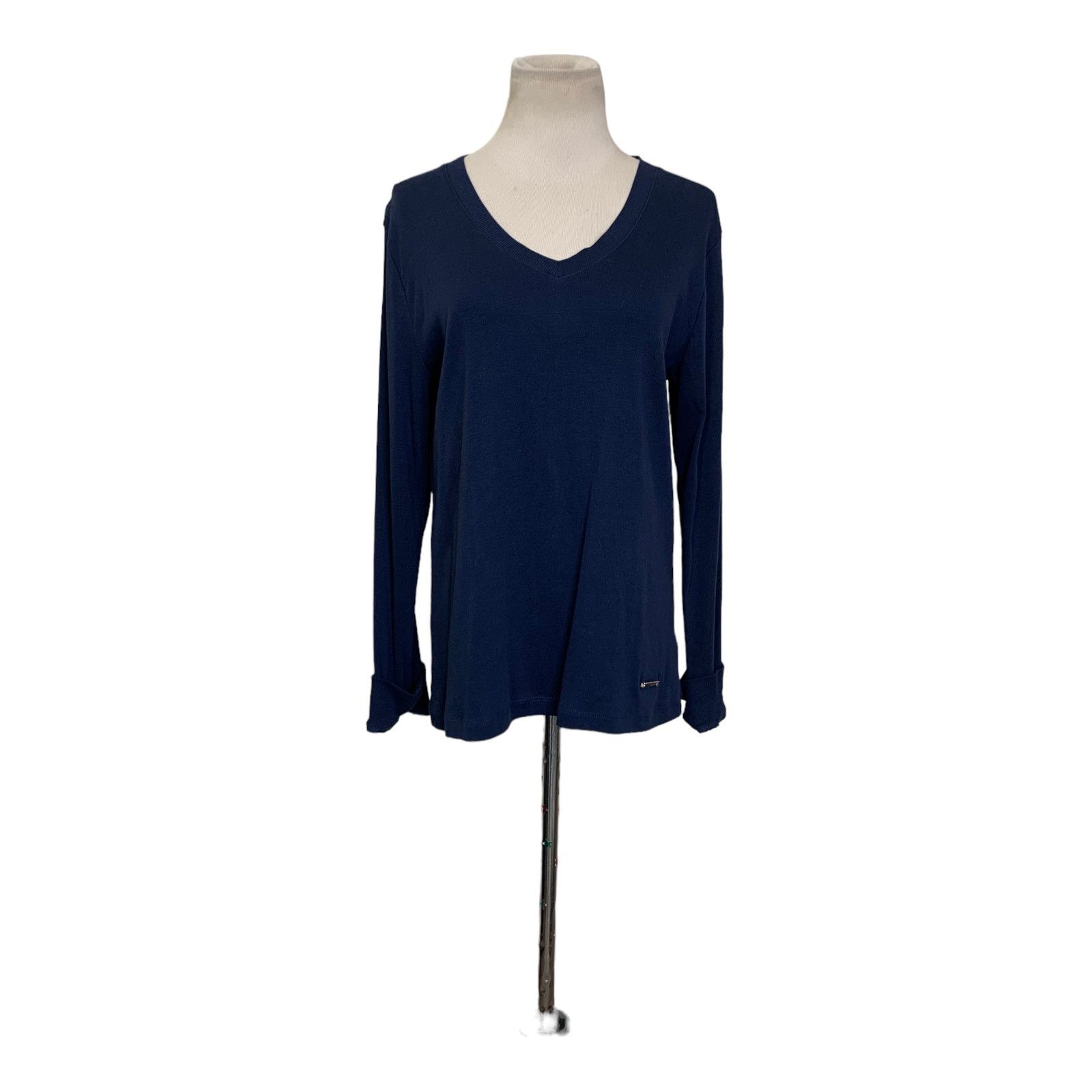 Jones New York Jones New York blue v neck pull over cotton top size large Size L / US 10 / IT 46 - 6 Thumbnail