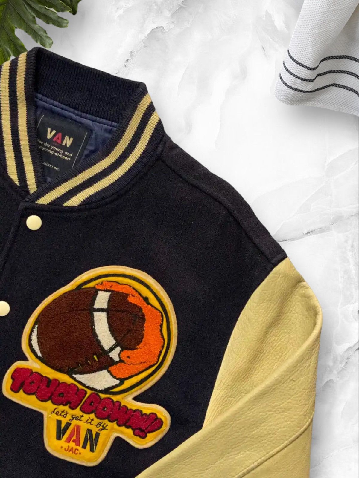Vintage Vintage 70s Van Jac Football Sun Faded Wool Varsity Jacket Size US M / EU 48-50 / 2 - 11 Thumbnail