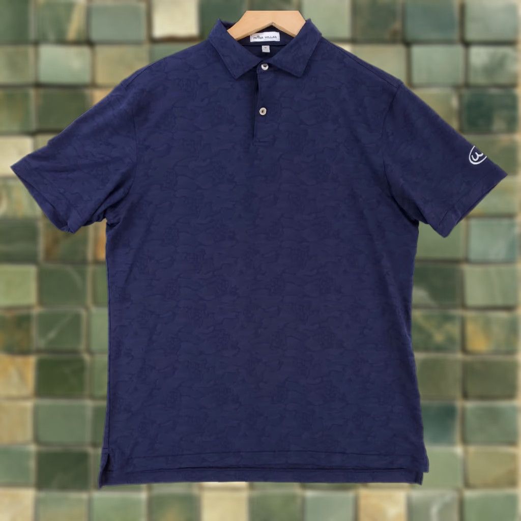 Peter Millar VINTAGE? No not vintage. Use core: Nike? It's Peter Millar. So: Peter Millar Skull Camo Polo Shirt Blue Short Sleeve Mens M Size US M / EU 48-50 / 2 - 1 Thumbnail