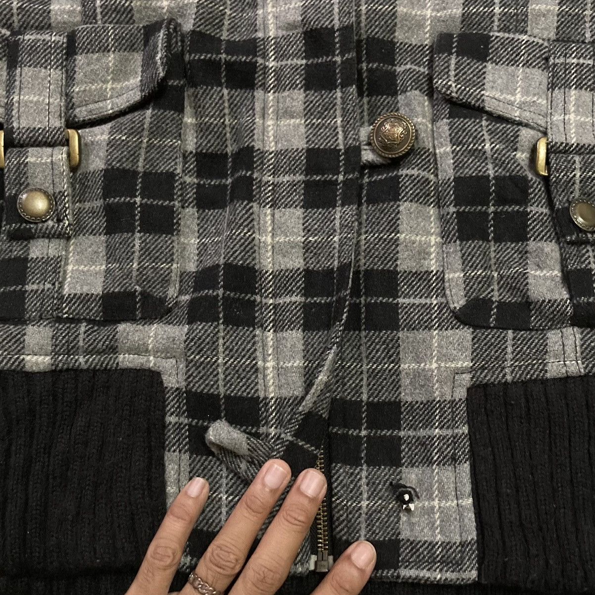 If Six Was Nine 🇯🇵 AVAIL CHECKERED MULTIPOCKET BONDAGE JACKET Size US L / EU 52-54 / 3 - 18 Thumbnail