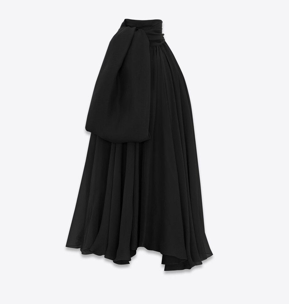 Saint Laurent Paris o1la1rc1a0825 780292 Lavallière-Neck Silk Muslin Tank Top Size US M / EU 48-50 / 2 - 1 Thumbnail