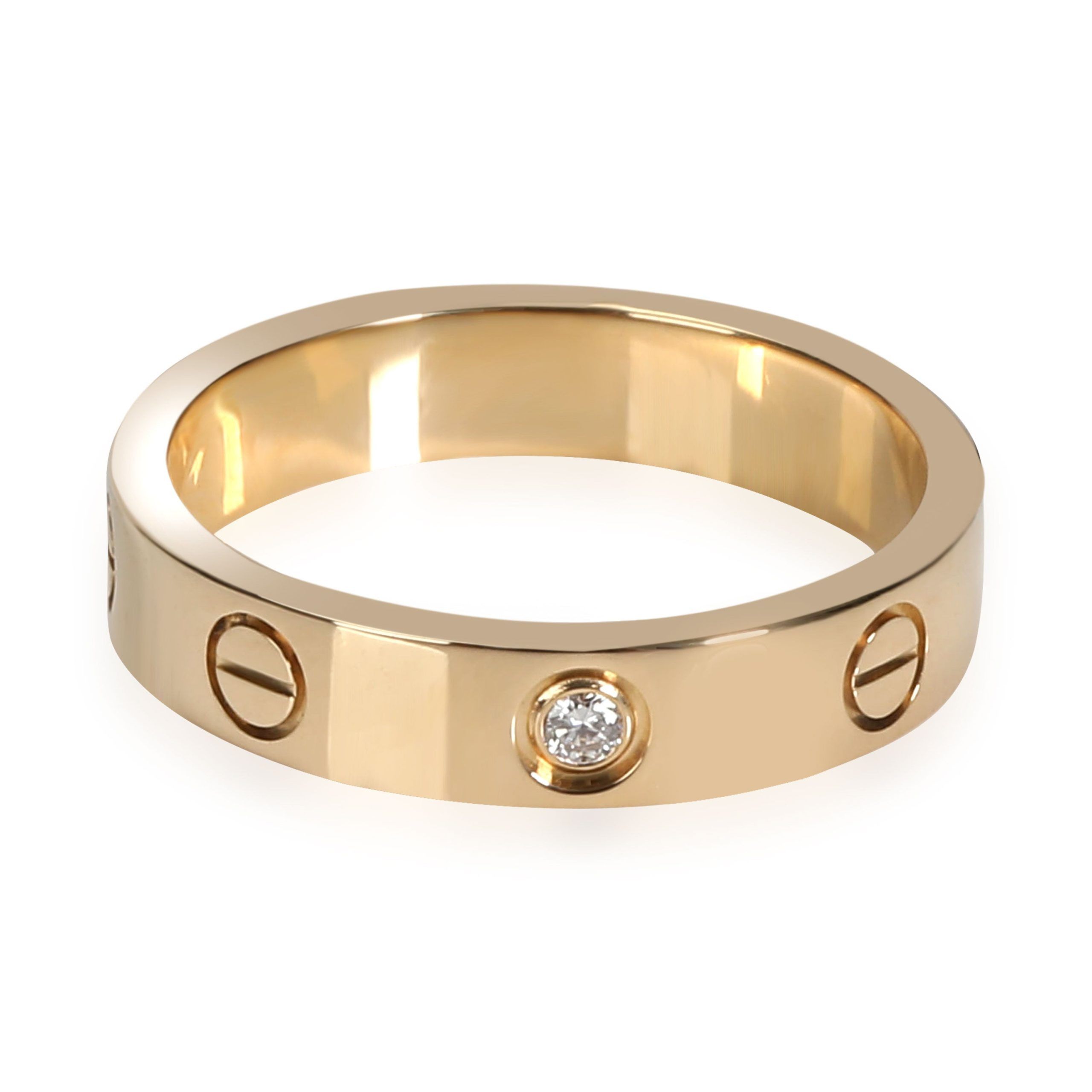 image of Cartier Love Diamond Ring In 18K Yellow Gold 0.02 Ctw, Women's