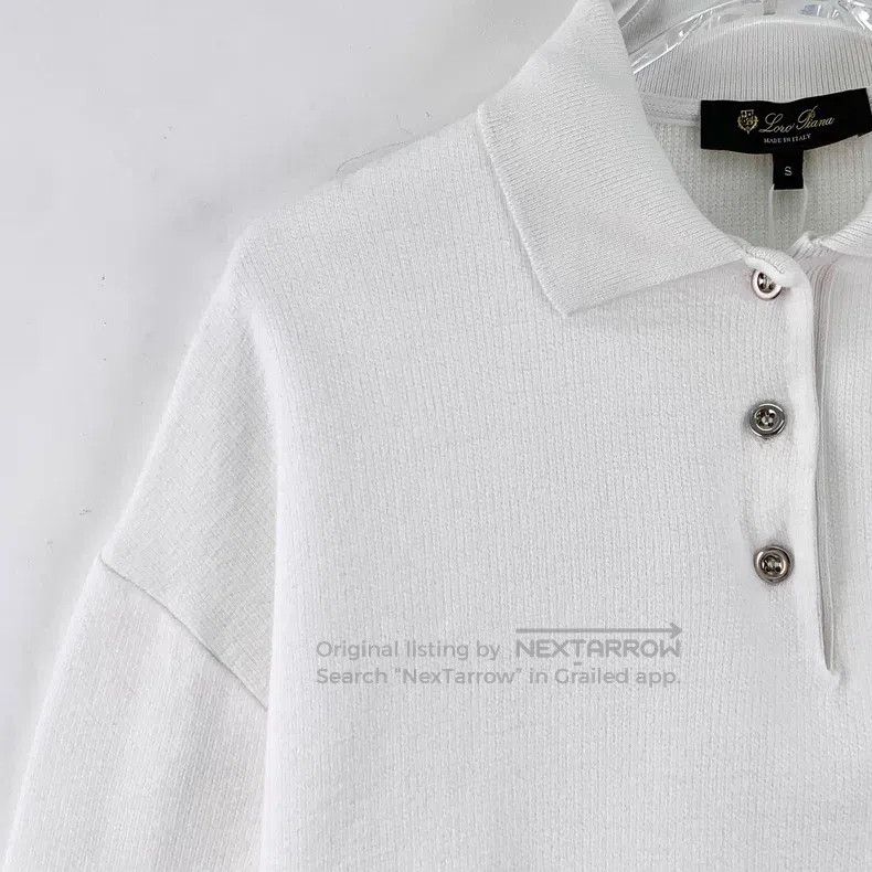 Loro Piana Loro Piana White Cotton Polo Neck Short Sleeve T-Shirt Size S / US 4 / IT 40 - 3 Thumbnail