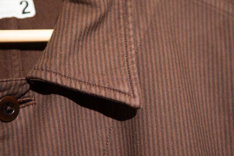 Ts(S) TSS Brown Stripe Cotton Blend Oversized French Chore Jacket Size US M / EU 48-50 / 2 - 7 Thumbnail