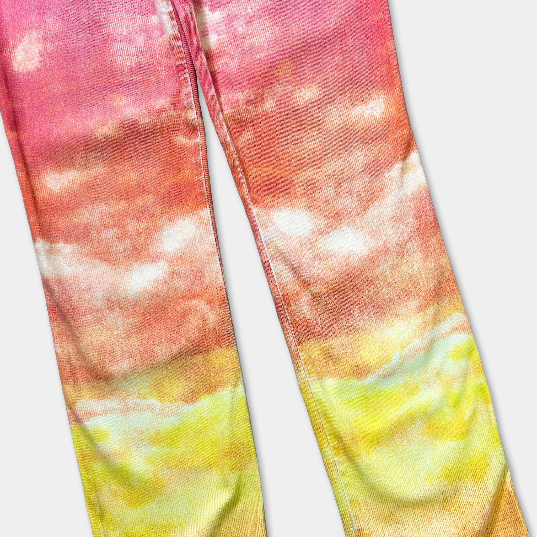 Roberto Cavalli Cavalli Jeans 2000's Pink Orange Gradient Denim Jeans Size US 29 - 3 Thumbnail