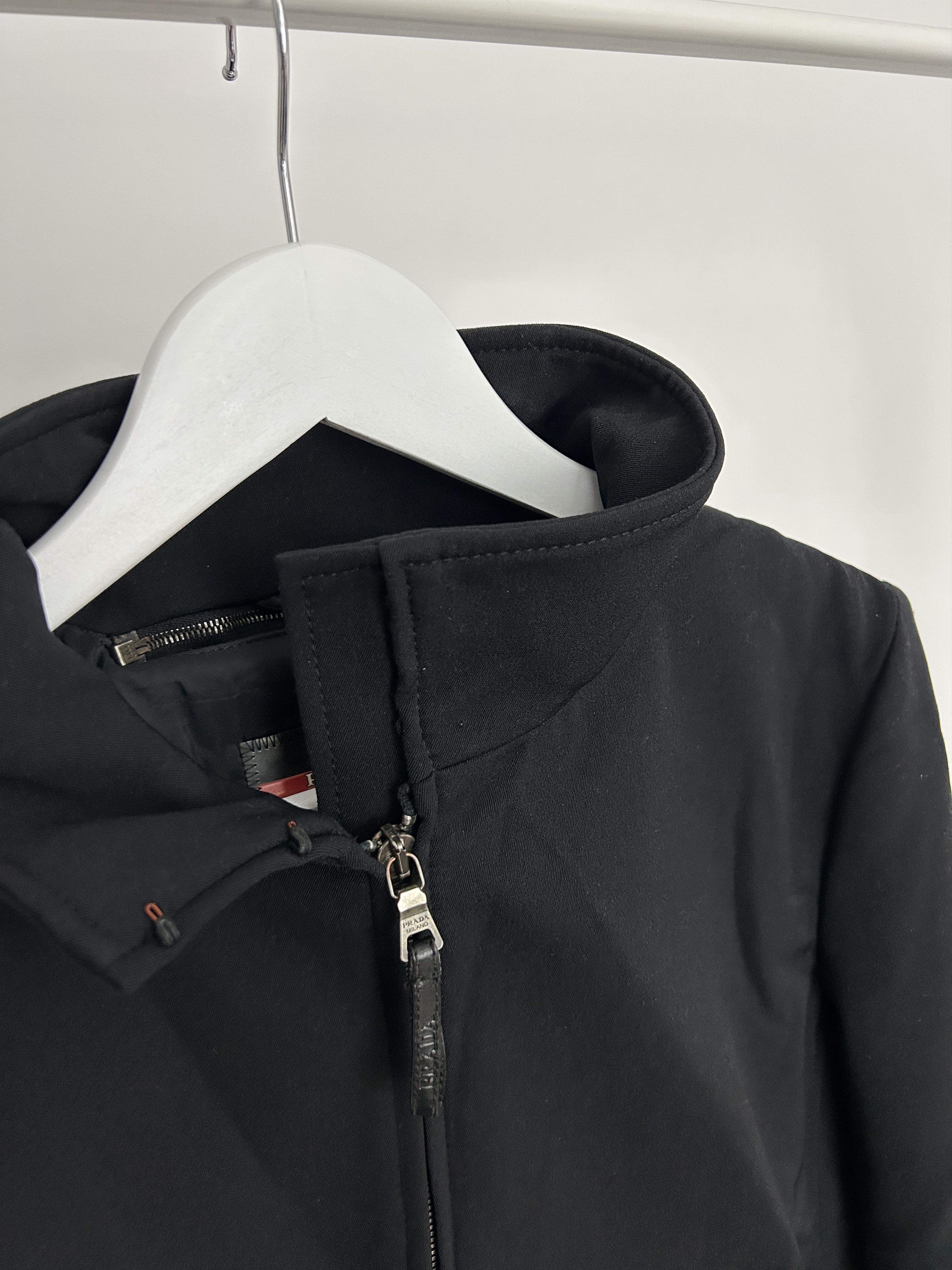Prada Archive y2k Prada sport black tab nylon hooded light jacket Size L / US 10 / IT 46 - 7 Thumbnail