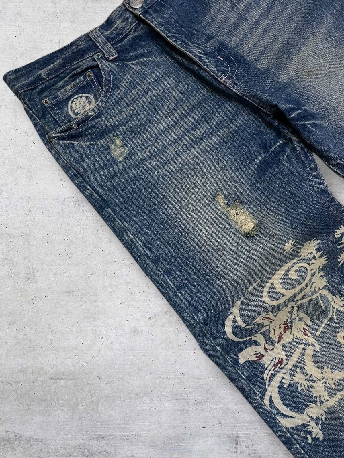 Vintage VINTAGE ICONIC JAPAN DESIGNER KARAKURI TAMASHI KOI 90S DENIM Size US 33 - 8 Thumbnail