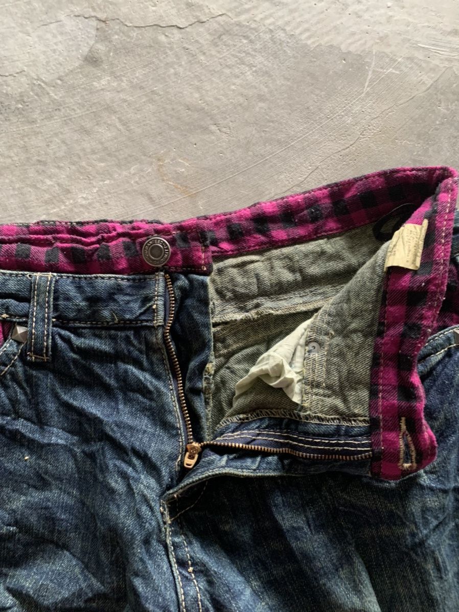 Hysteric Glamour × Japanese Brand distressed double waist punk checkered design grunge Size US 32 / EU 48 - 5 Thumbnail