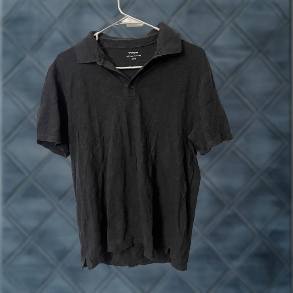 Vince Vince Polo Shirt Mens Size M Black Cotton Knit Designer Preppy Casual Size US M / EU 48-50 / 2 - 1 Thumbnail