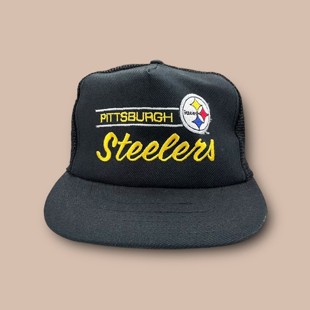 NFL Vintage 80's-90's pittsburgh Steelers Trucker Snapback Hat Size ONE SIZE - 2 Thumbnail