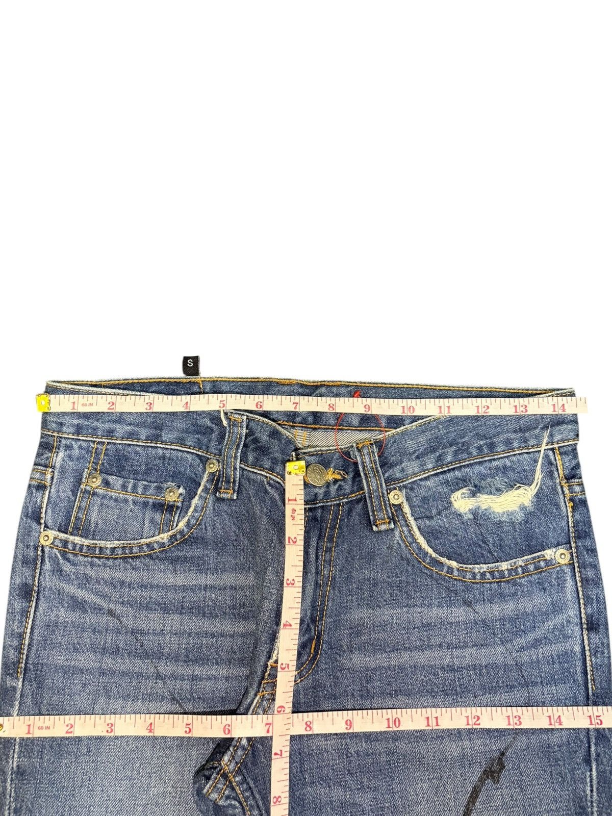 Hysteric Glamour Vintage Japanese Brand Distress Low Rise Flare Jeans Size 29" - 6 Thumbnail