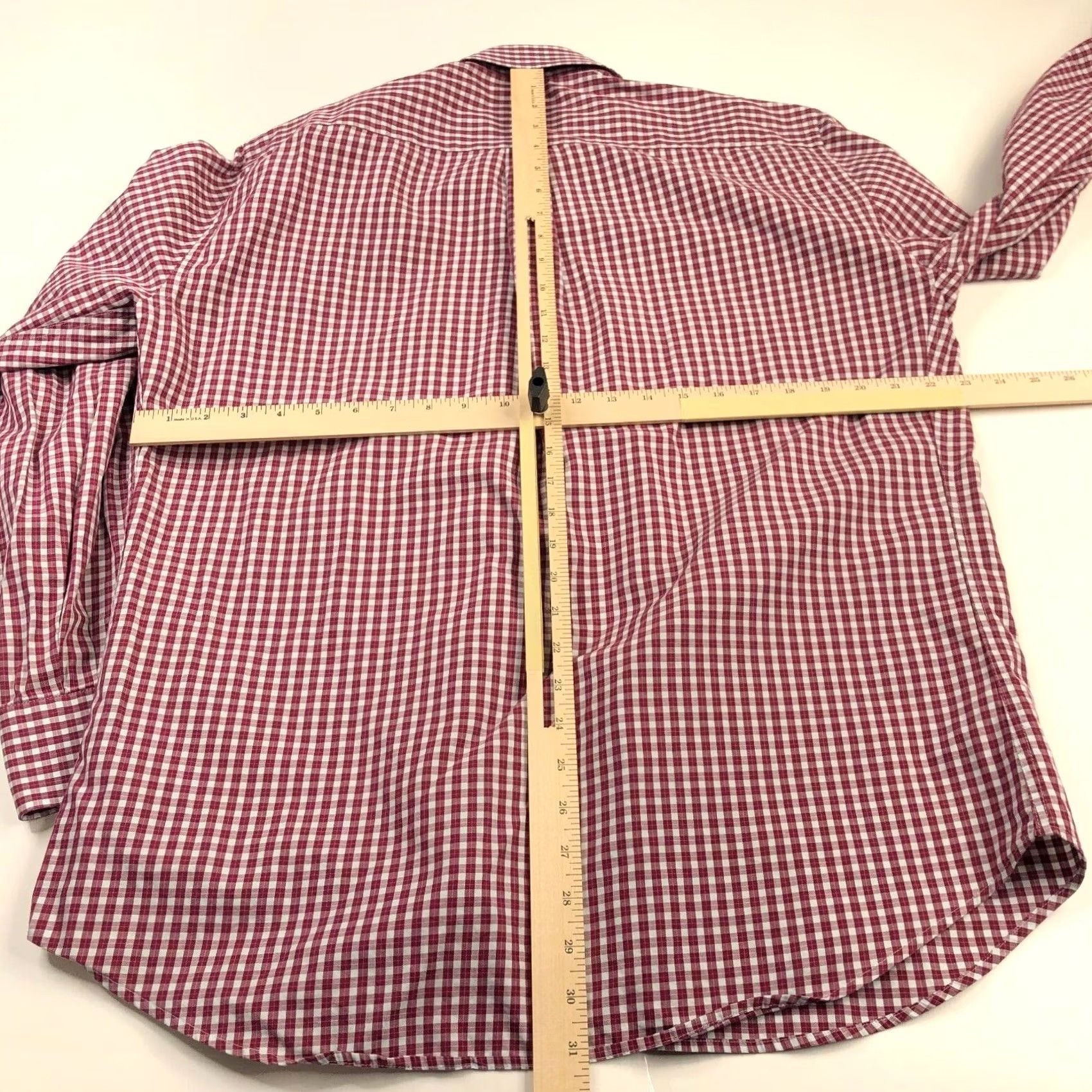 Peter Millar Peter Millar Mens Large Cotton Button Front Long Sleeve Plaid Casual Shirt Red Size US L / EU 52-54 / 3 - 4 Thumbnail