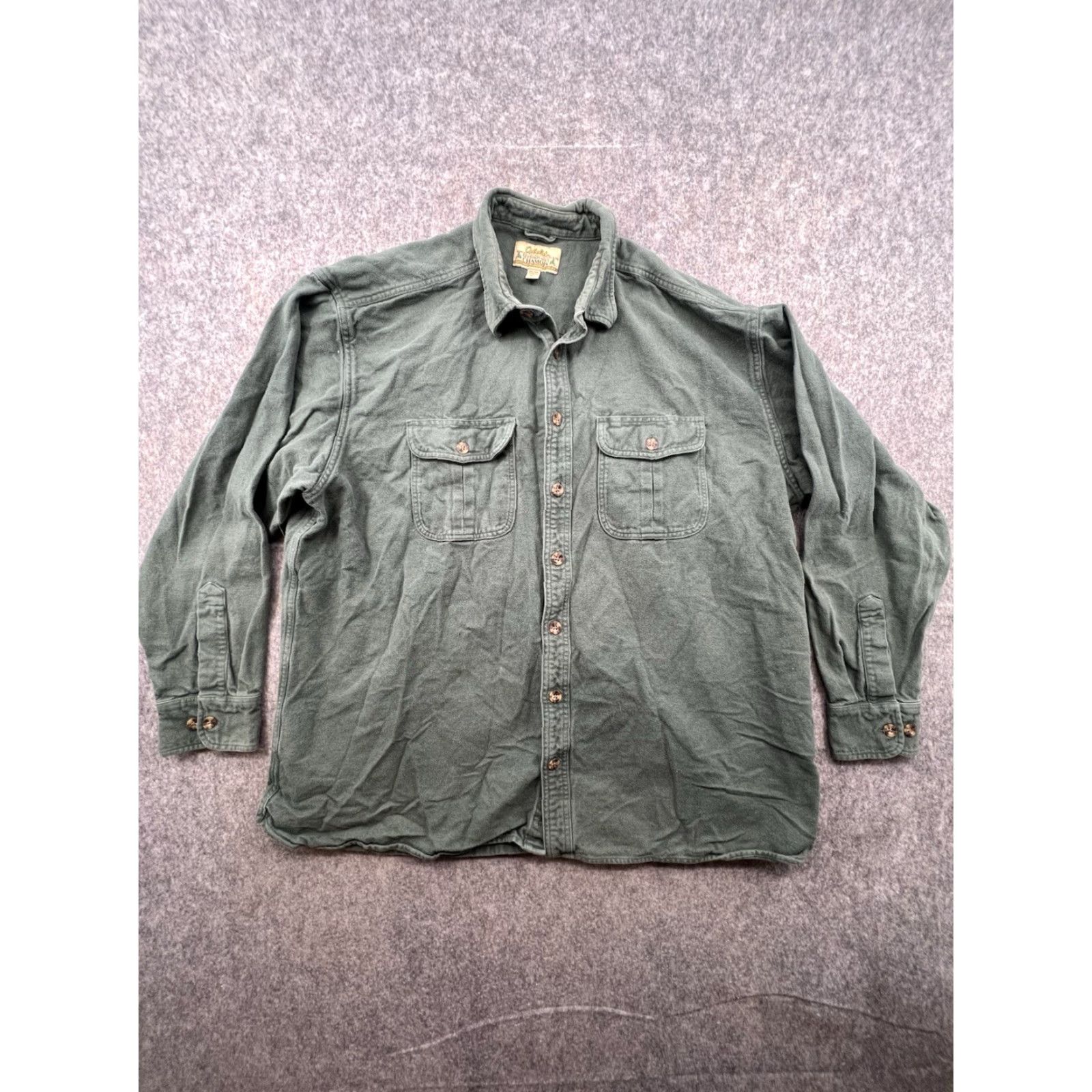 Vintage Cabela's Deerskin Soft Chamois Green Men's Button Up Shirt 2XL Outdoor Wear Shirt Men Green 90s Classic Outdoor Size US XXL / EU 58 / 5 - 2 Thumbnail