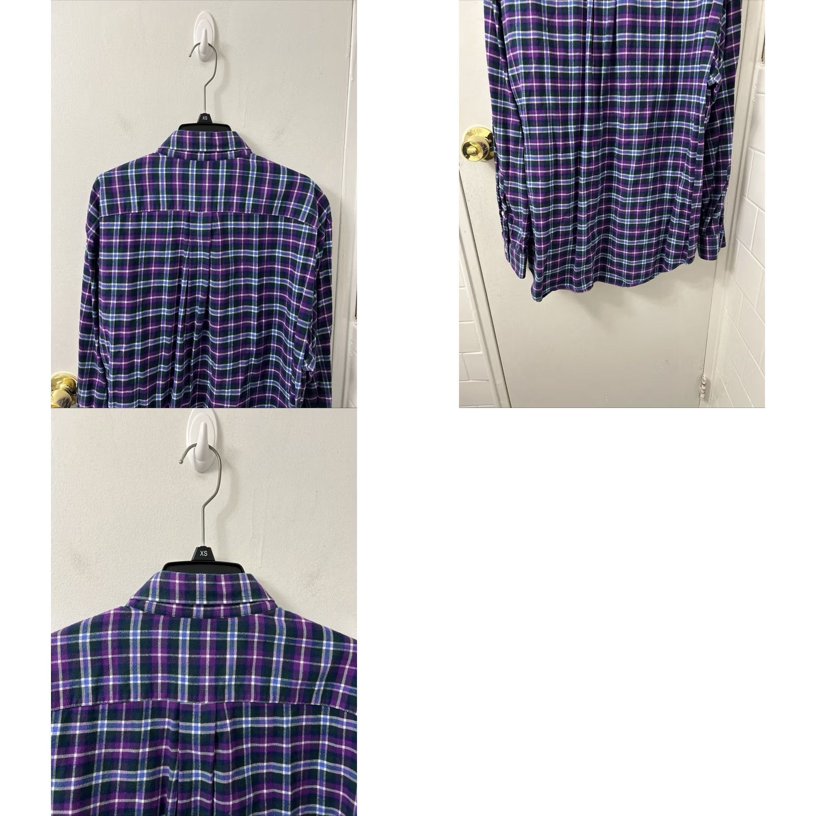 Vineyard Vines Vineyard Vines Whale Shirt Mens L Purple Green Plaid Button-Down L/S Cotton Flannel Pocketed Top Size US L / EU 52-54 / 3 - 8 Thumbnail