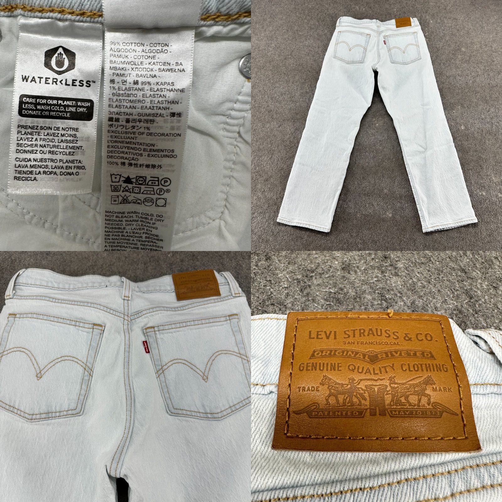 Levi's Levi's 501 Jeans Womens Straight 28 Blue Button Fly Light Wash 90s Distressed Regular Denim Navy? Size 28" / US 6 / IT 42 - 8 Thumbnail