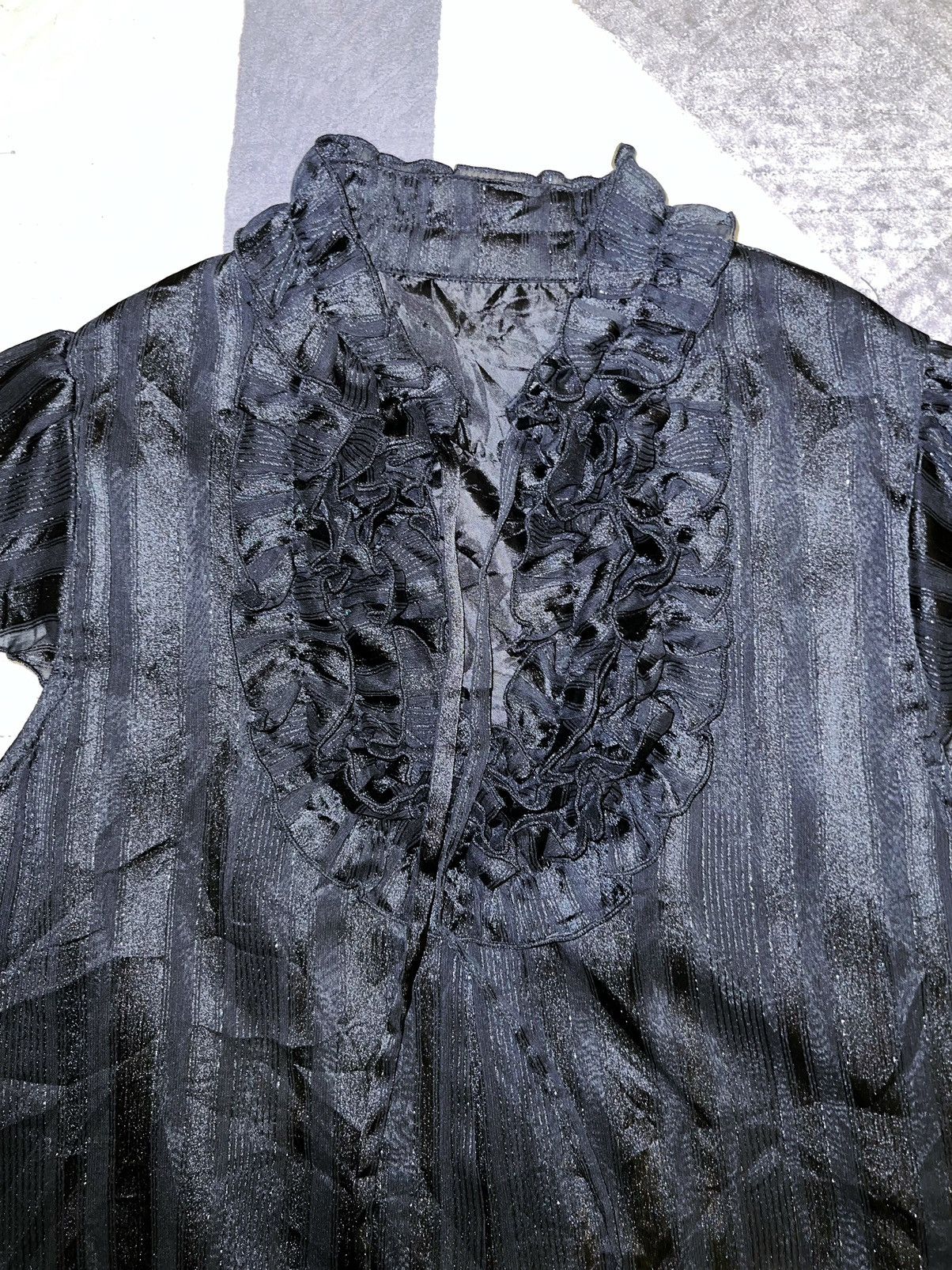 Japanese Brand THEORIA glitter ruffle blouse 📄🎀 Size M / US 6-8 / IT 42-44 - 11 Thumbnail