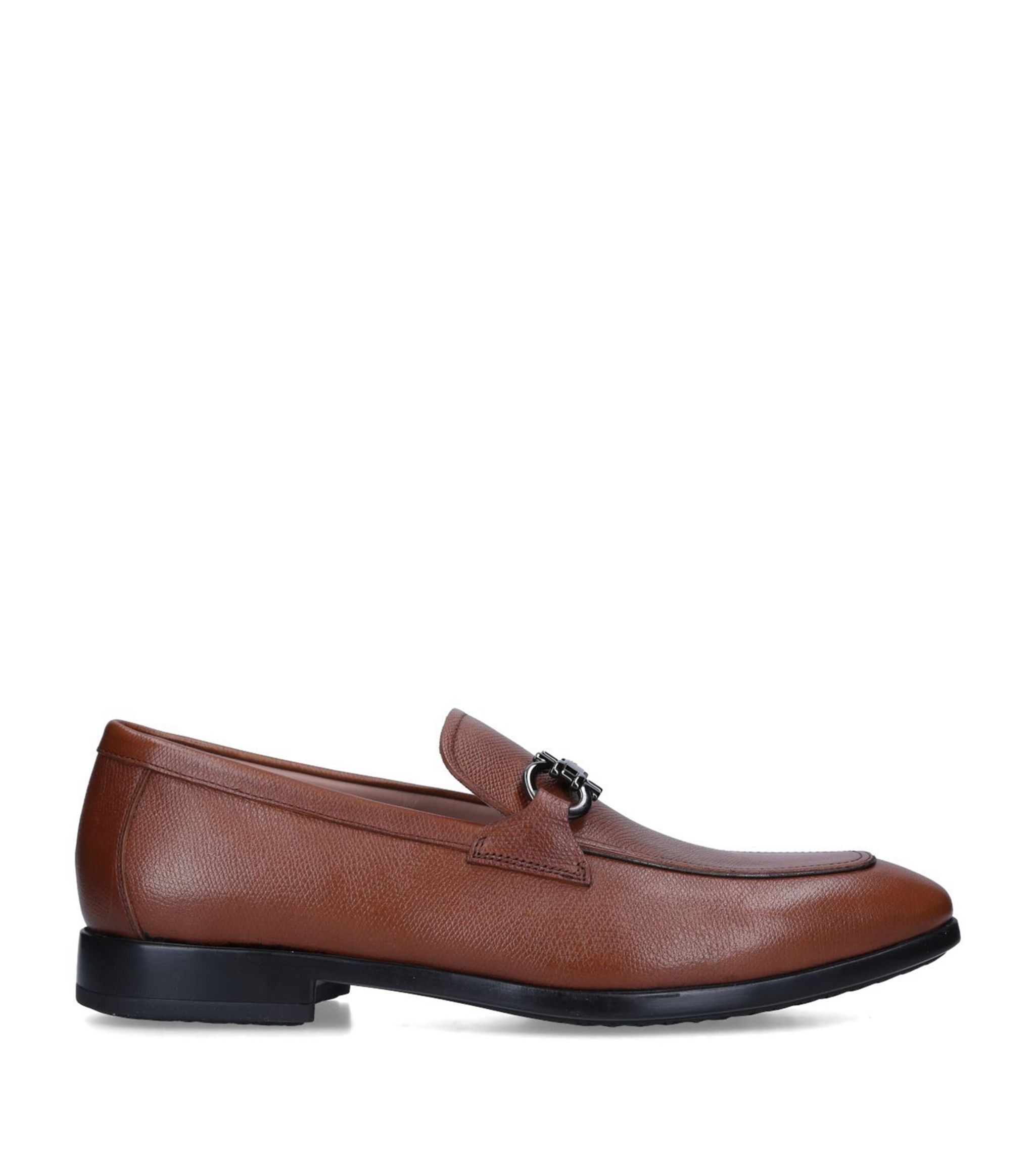 Salvatore Ferragamo o1s1rm0924 Ree Gancho Leather Loafers in Brown Size US 12.5 / EU 45-46 - 1 Thumbnail