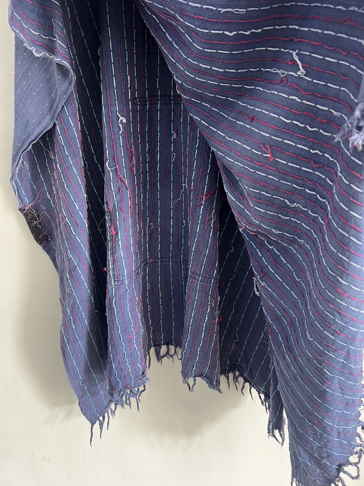 Japanese Brand Denim Boro Sashiko Indigo Vintage Japan Hoodie Size US XXL / EU 58 / 5 - 13 Thumbnail