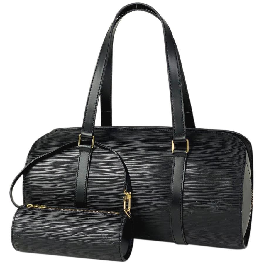 Louis Vuitton Soufflot Cylindrical Handbag Epi Noir Black