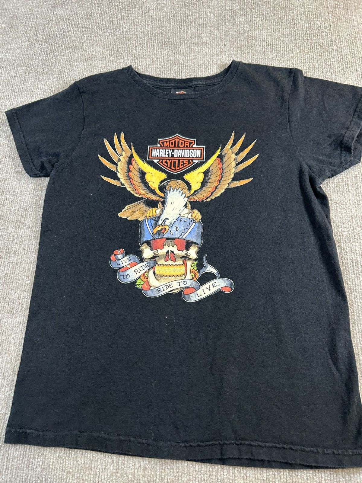 Harley Davidson Harley-Davidson Women’s T-Shirt Small Eagle Skull Dealer1156 Size S / US 4 / IT 40 - 1 Thumbnail