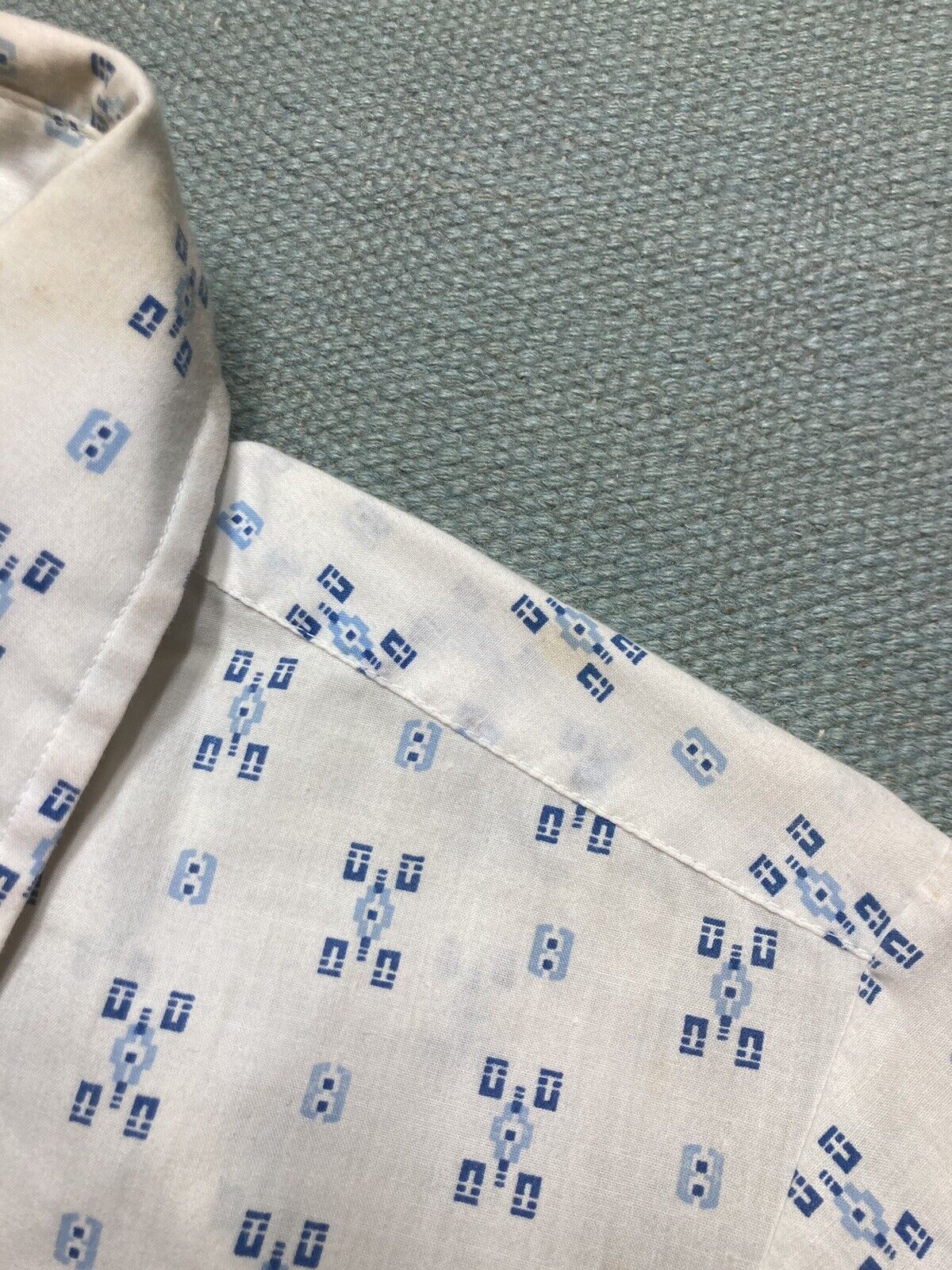 Vintage Vtg 70s button shirt dagger collar geometric diamond medium Size US M / EU 48-50 / 2 - 7 Thumbnail