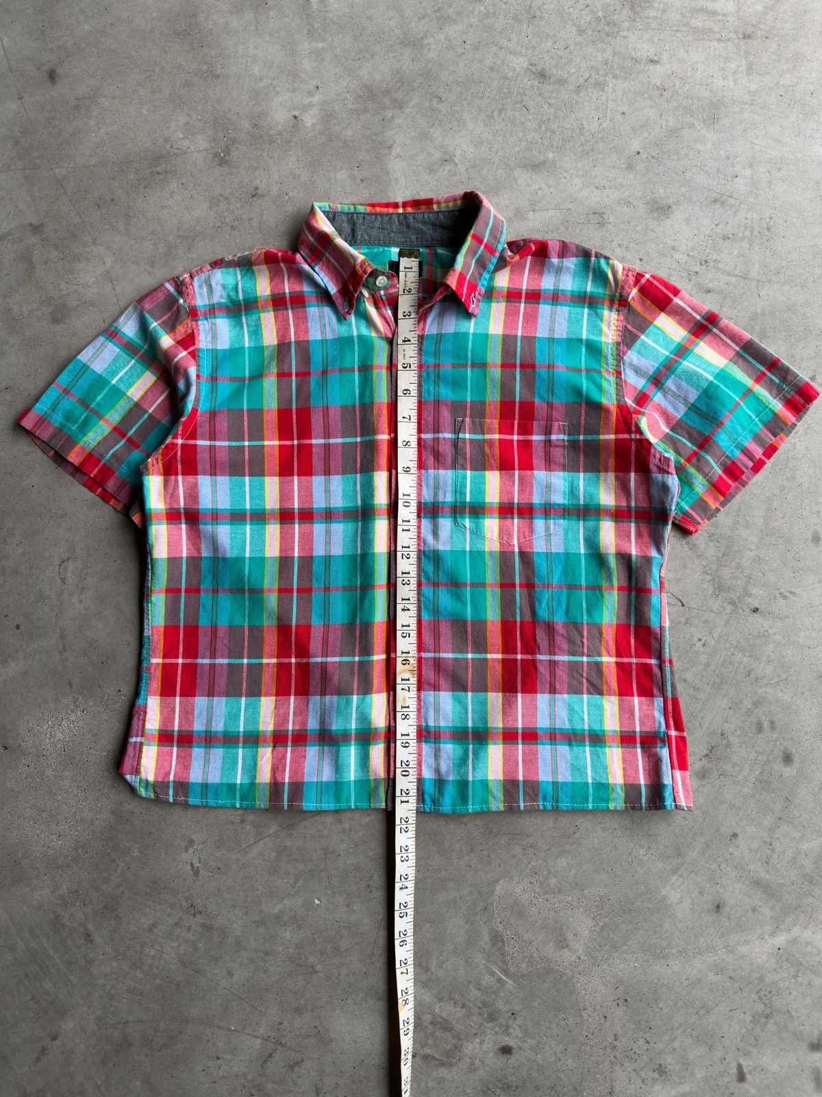 J.Crew Y2K J Crew Cropped Boxy Plaid Button-Up Shirt Size US S / EU 44-46 / 1 - 4 Thumbnail