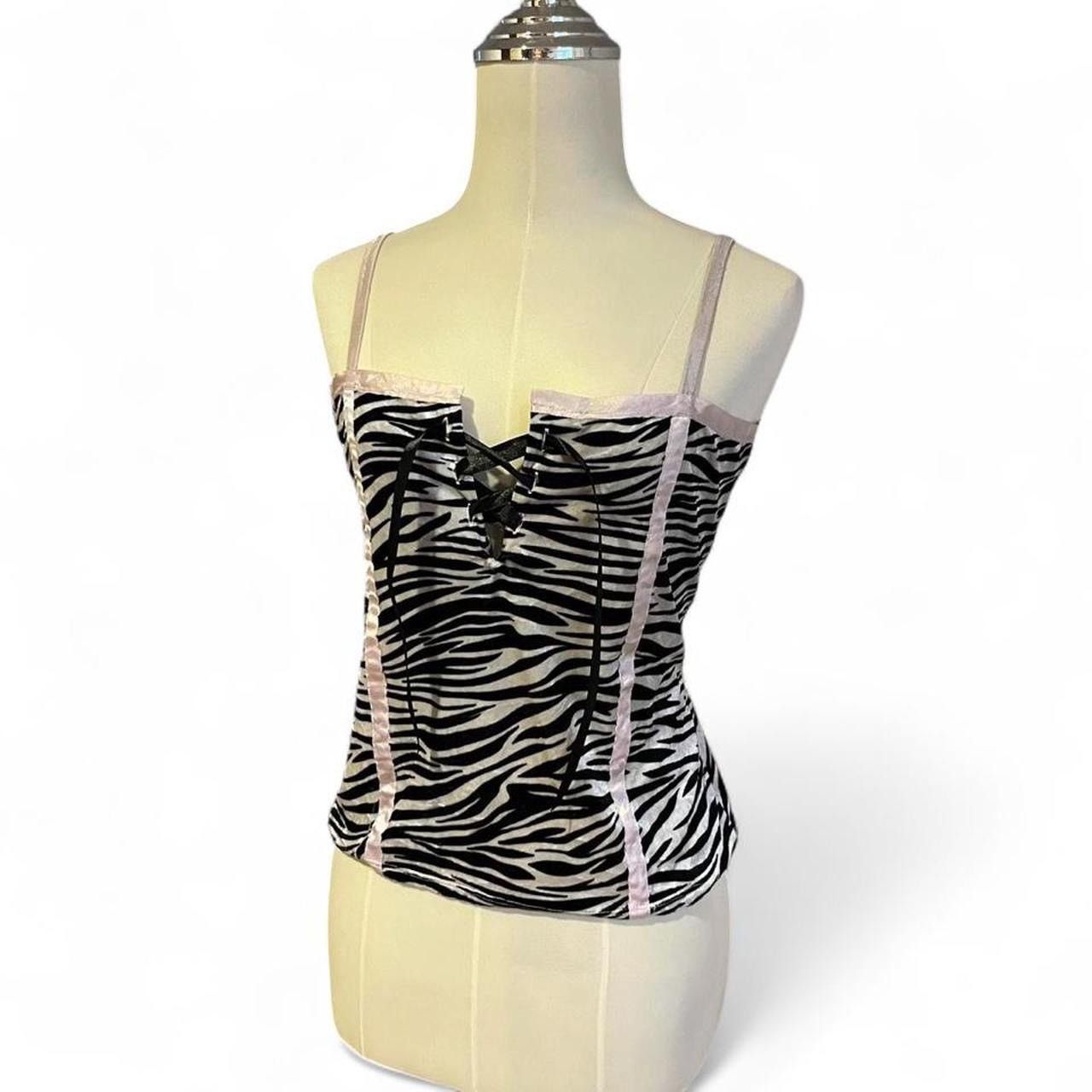 Other Vintage y2k coquette gyaru zebra print velour cami top Size XL / US 12-14 / IT 48-50 - 2 Thumbnail