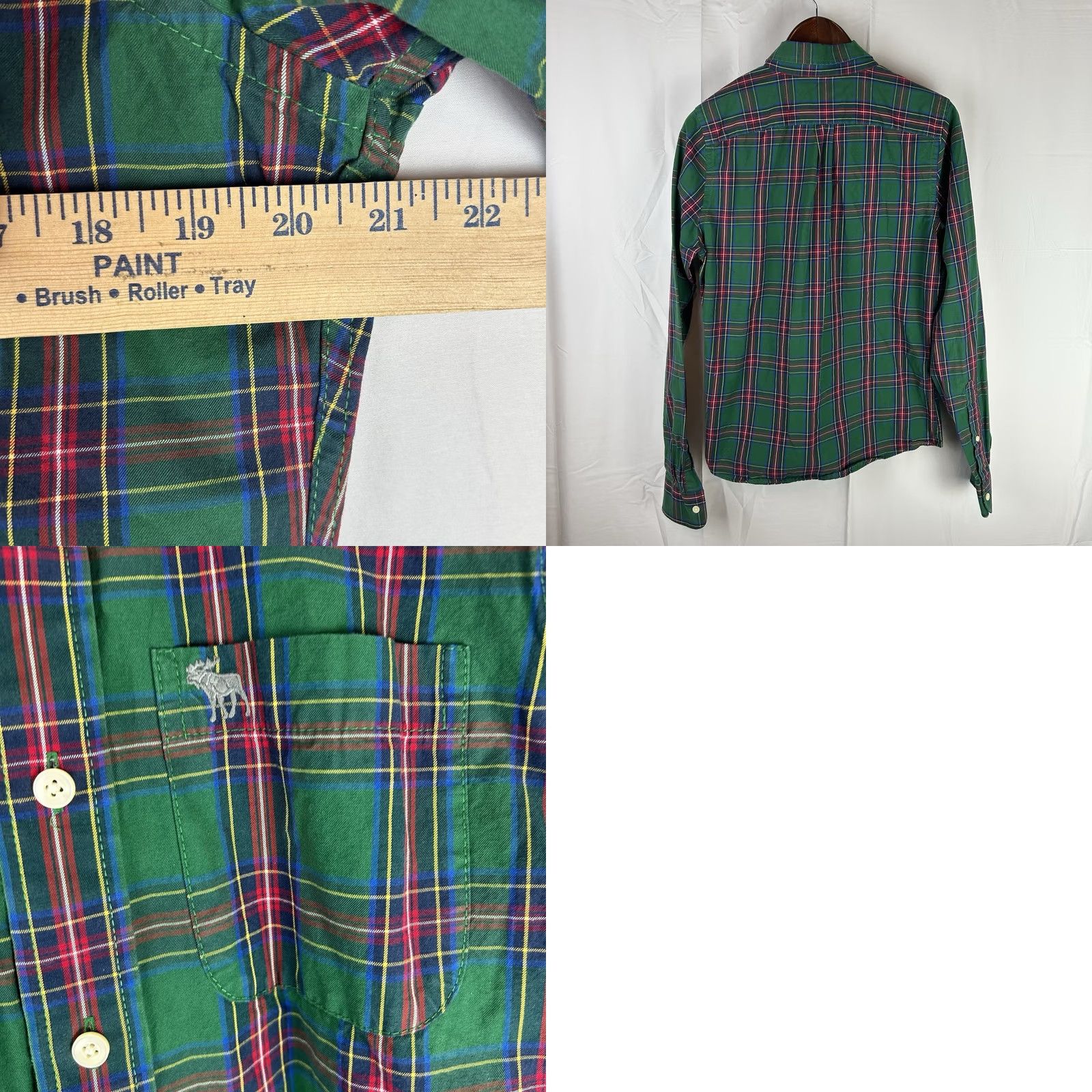 Abercrombie & Fitch Abercrombie & Fitch Shirt Mens Medium Green Plaid Cotton Button-Down Pocket Logo Size US M / EU 48-50 / 2 - 8 Thumbnail
