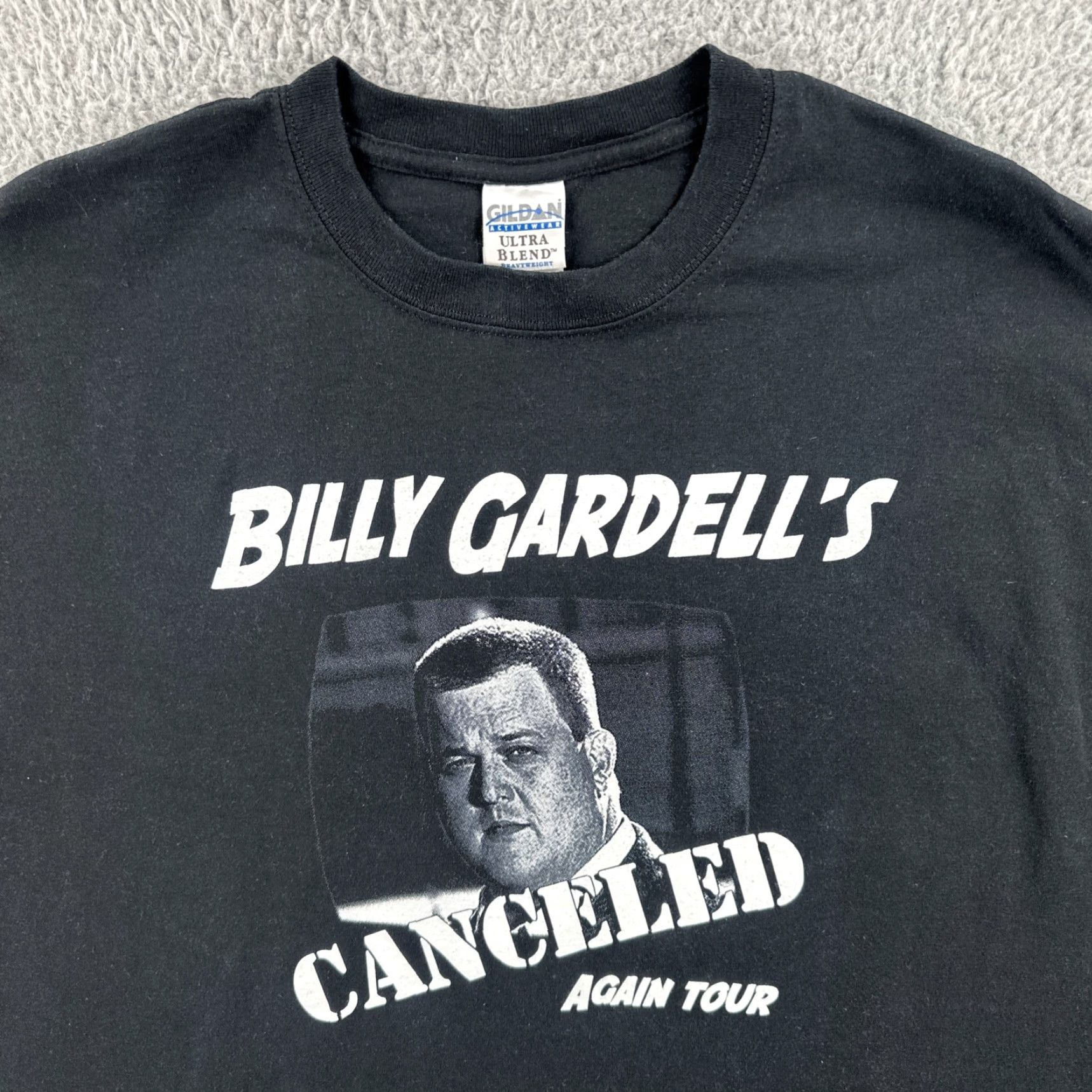 Gildan VINTAGE Gildan T-Shirt XL Black Billy Gardell’s Canceled Again Comedy Tour Tee Shirt Mens XL Black T-Shirt Funny USA - 90s Style Size US XL / EU 56 / 4 - 5 Thumbnail