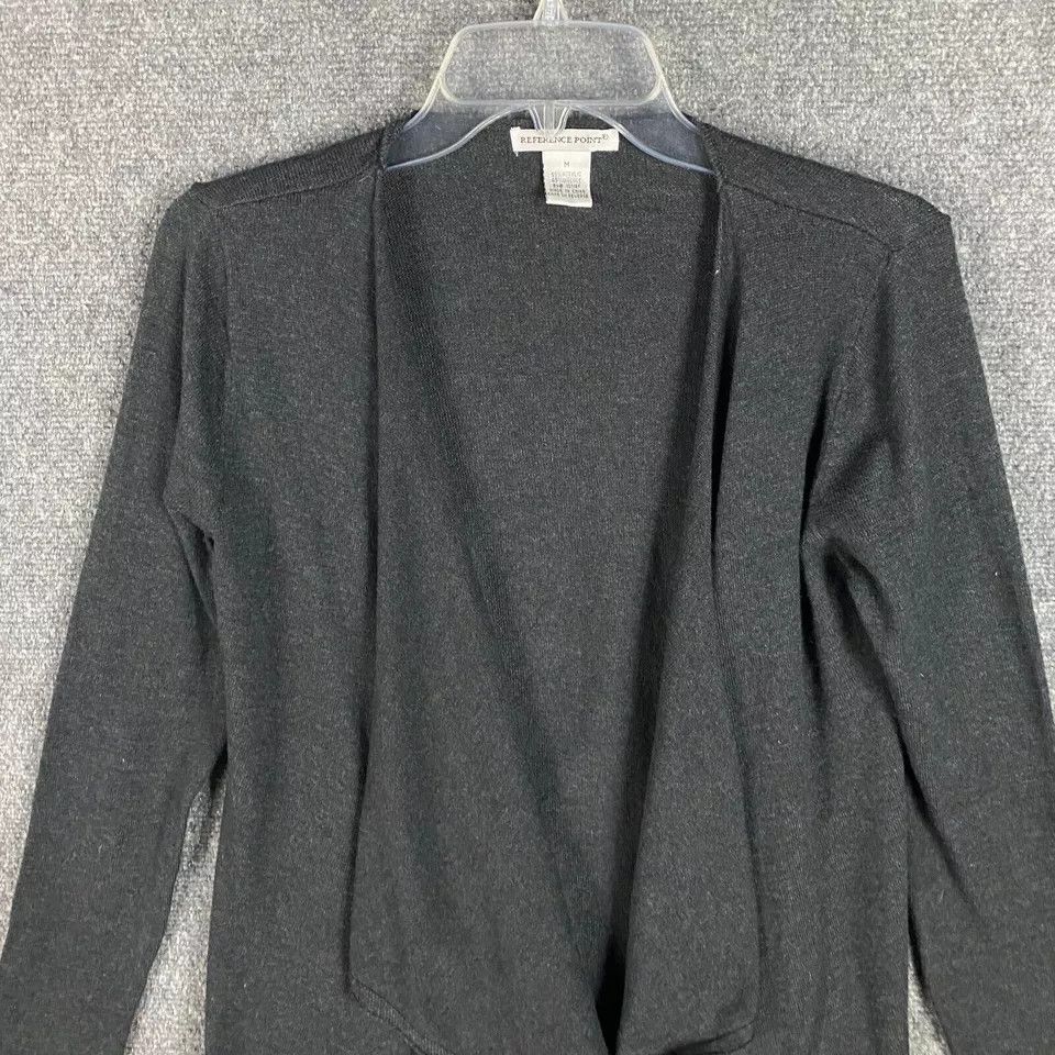 Other Reference Point Cardigan Women's Medium Knit Gray Acrylic M Size M / US 6-8 / IT 42-44 - 2 Thumbnail