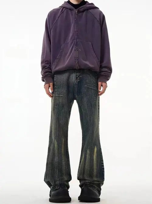 VIBE Vintage slub textured micro-flare jeans Size US 32 / EU 48 - 1 Thumbnail