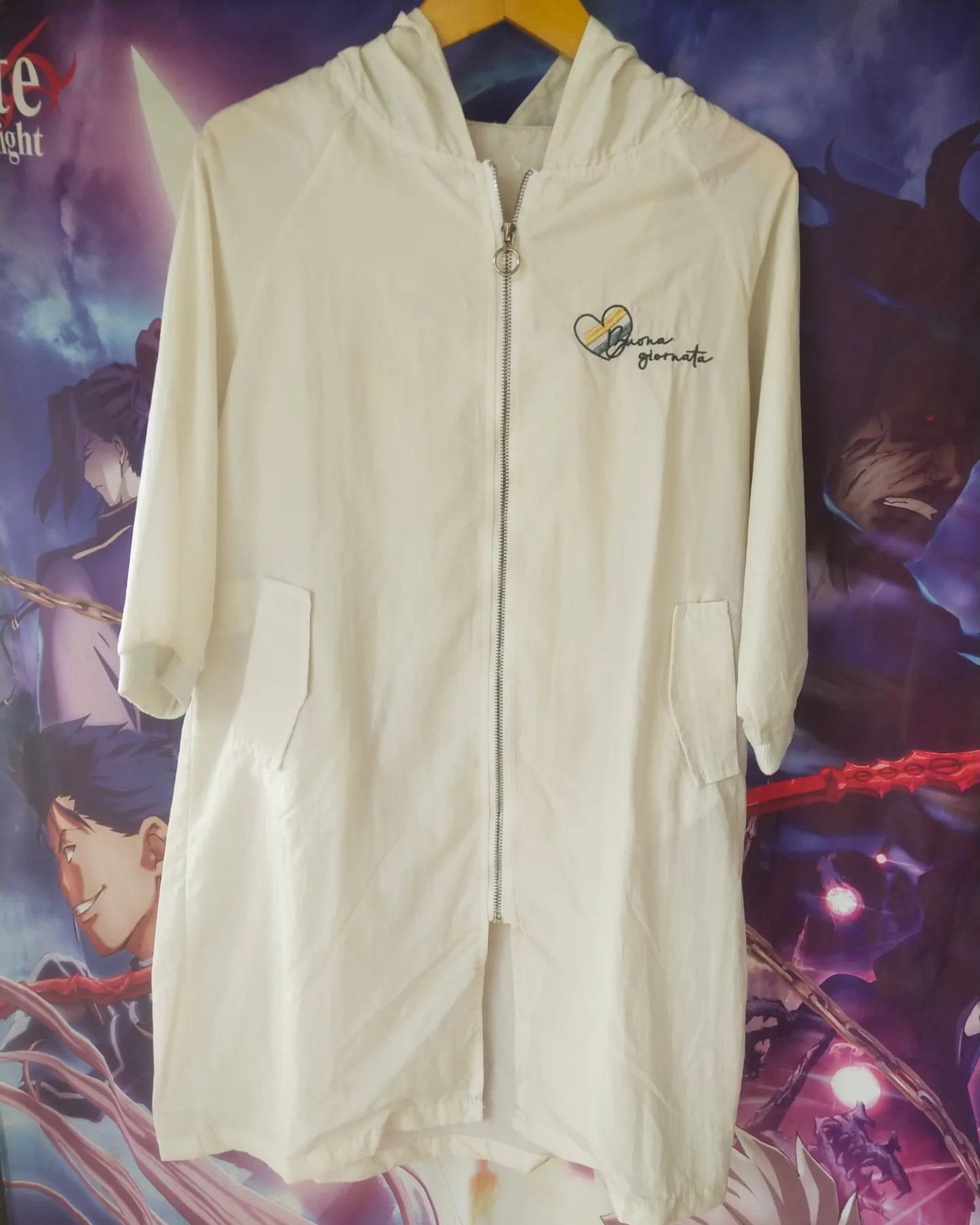 Japanese Brand 2000s Buona Giornata Japan White Zipper Art Light Jacket Size US M / EU 48-50 / 2 - 3 Thumbnail