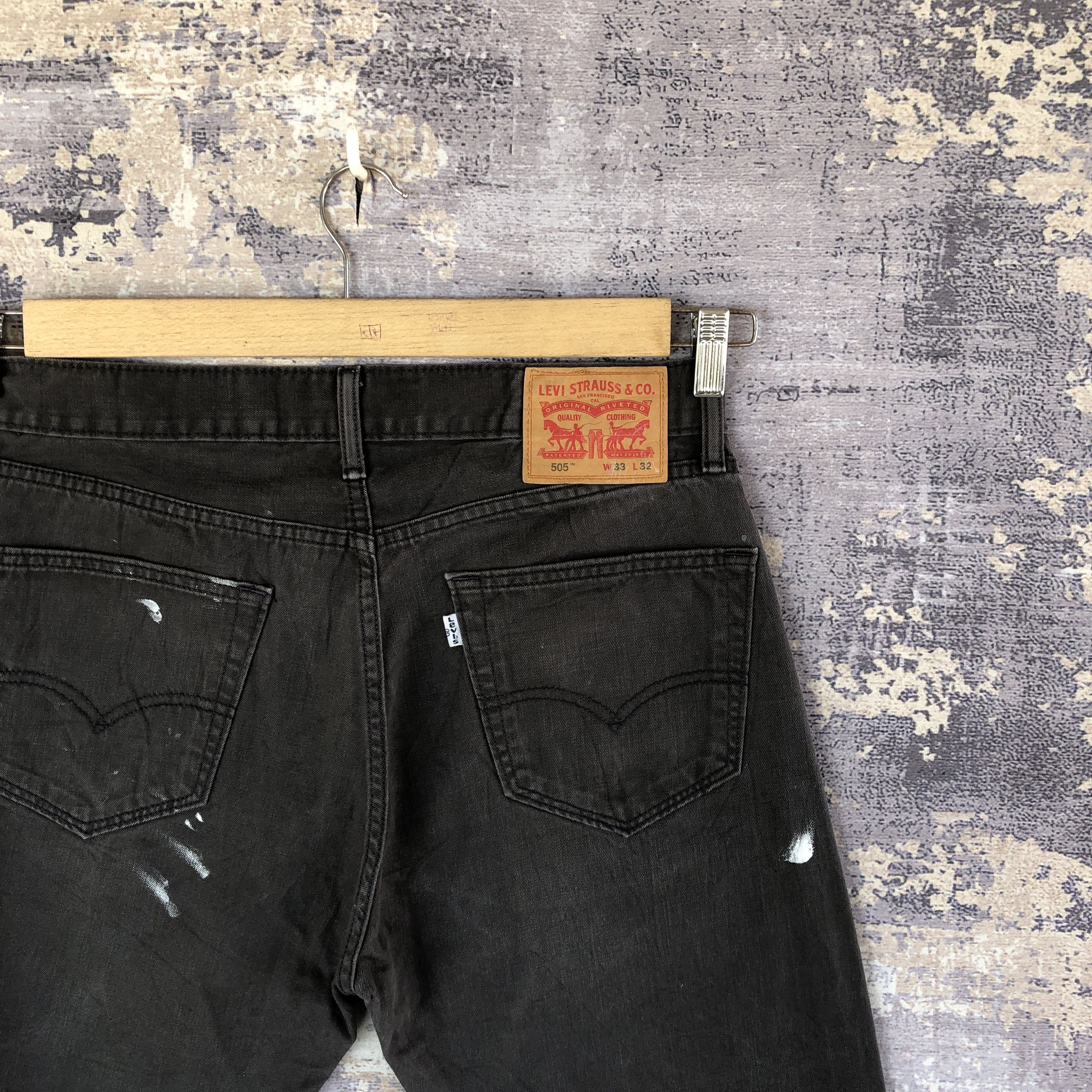 Jean Vintage Levis 505 Paint Splatter Jeans Levi's Black Denim Size US 32 / EU 48 - 5 Thumbnail