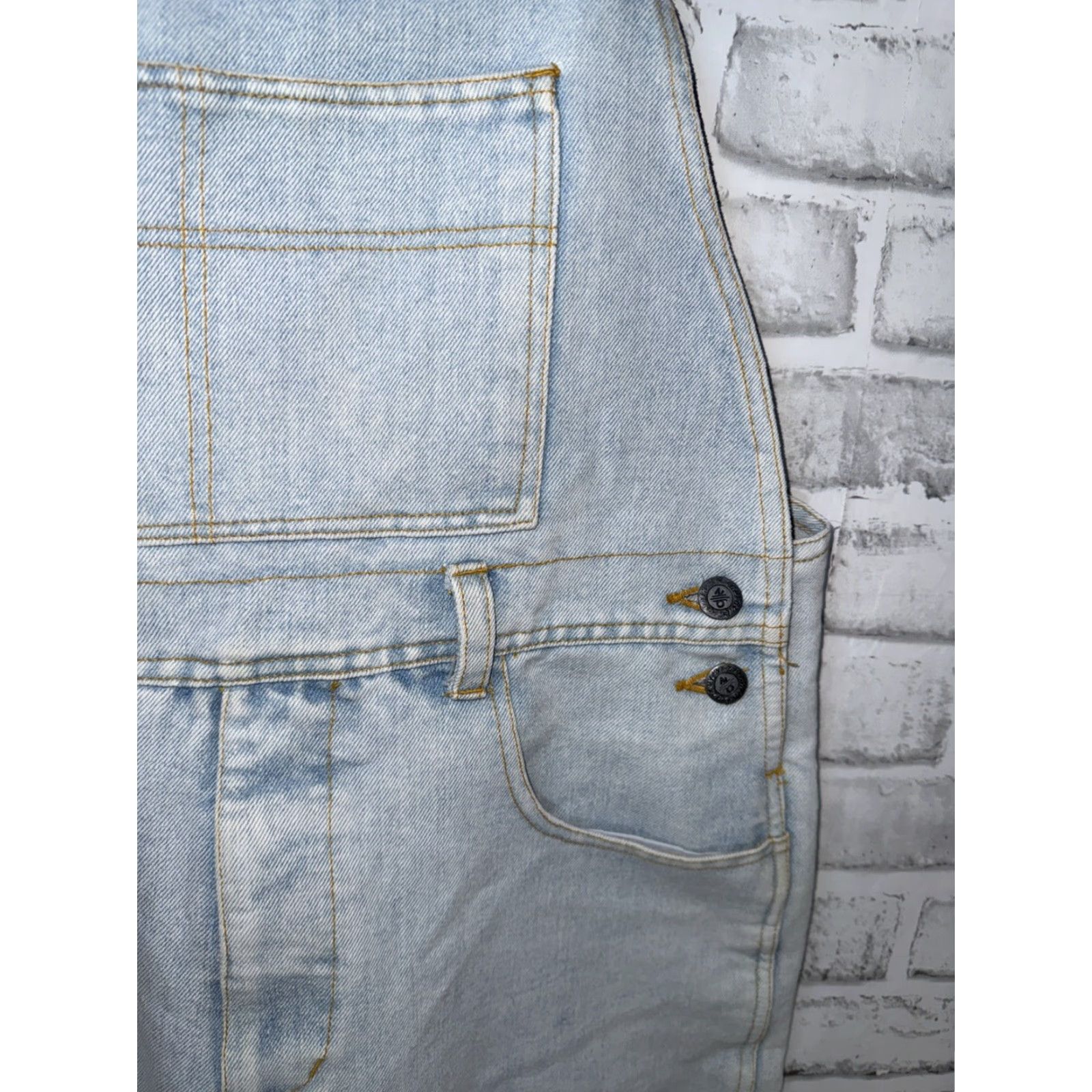 Denime VINTAGE NEW ORDER Denim Overalls Womens M Light Blue 80s 90s Size 32" / US 10 / IT 46 - 3 Thumbnail