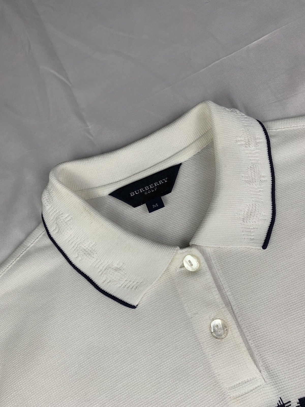 Burberry Burberry Golf England White Spell Out Longsleeve Polo Shirt Size M / US 6-8 / IT 42-44 - 7 Thumbnail
