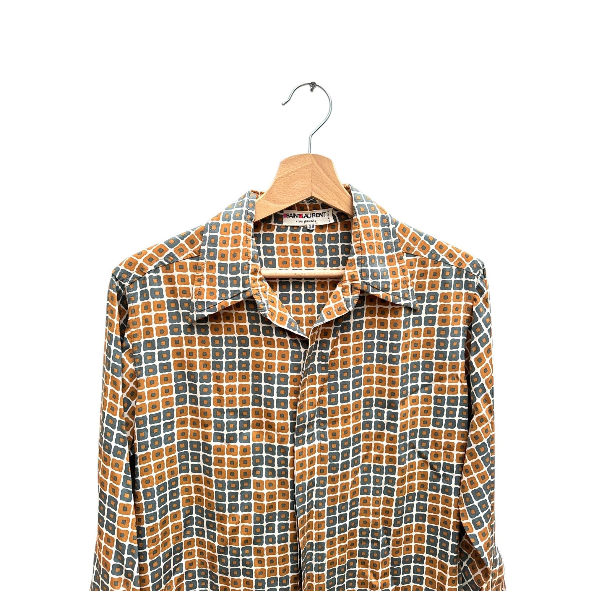 Yves Saint Laurent 1970s Silk geometric shirt Size M / US 6-8 / IT 42-44 - 5 Thumbnail