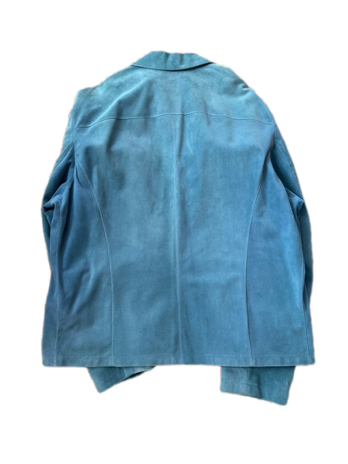 SERAPHIN Seraphin Blue Suede Zip Utility Jacket Made in France Size US XL / EU 56 / 4 - 4 Thumbnail