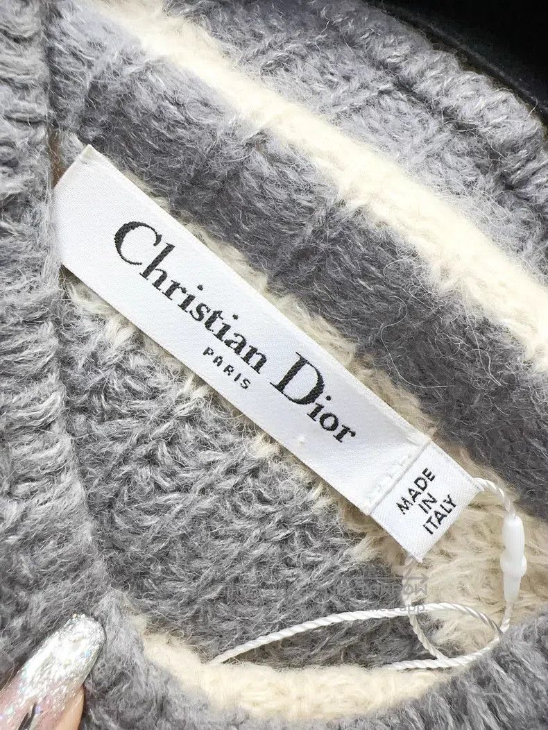 Dior Dior Light gray with beige white striped little bee embroi Size XS / US 0-2 / IT 36-38 - 5 Thumbnail