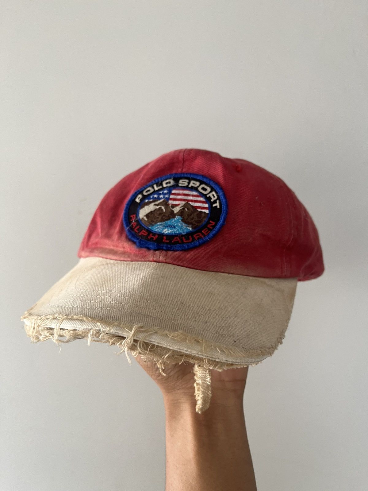 Polo Ralph Lauren POLO SPORT RALPH LAUREN DISTRESSED CAP HAT VINTAGE USA FLAG Size ONE SIZE - 1 Thumbnail